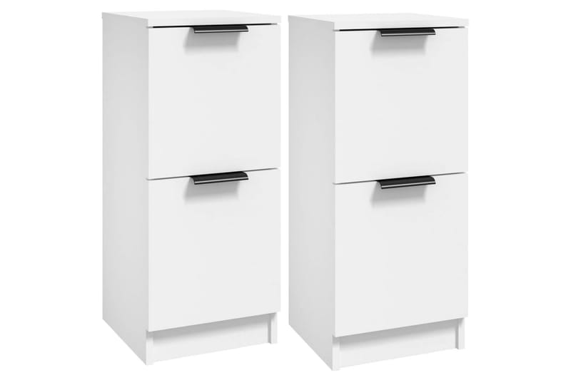 beBasic skænke 2 stk. 30x30x70 cm konstrueret træ hvid - Hvid - Opbevaring - Opbevaringsmøbler - Skænke & sideboards