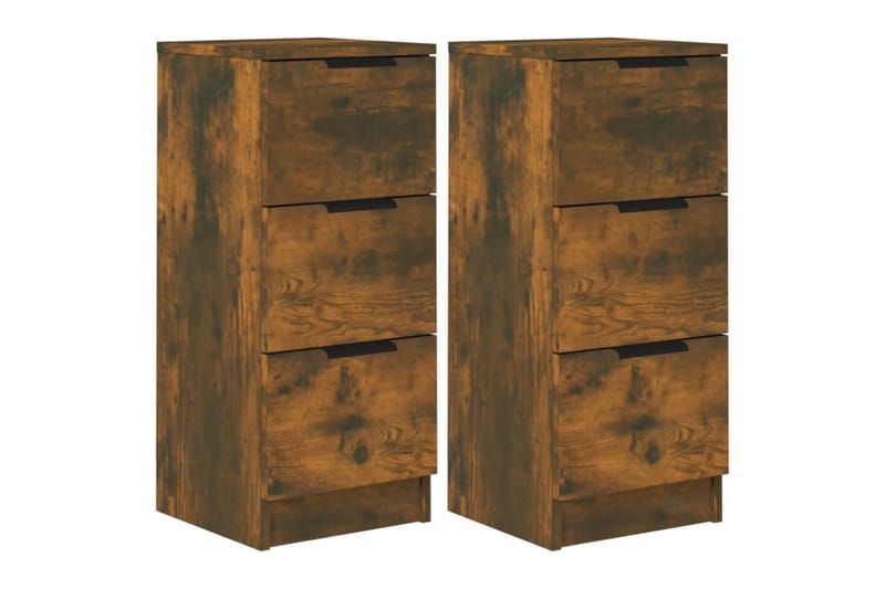 beBasic skænke 2 stk. 30x30x70 cm konstrueret træ røget egetræsfinish - Brun - Opbevaring - Opbevaringsmøbler - Skænke & sideboards