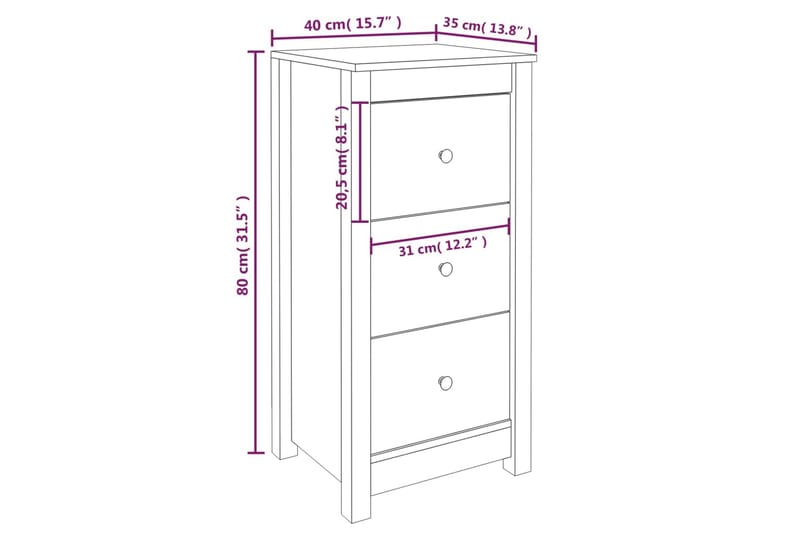 beBasic skænke 2 stk. 40x35x80 cm massivt fyrretræ grå - GrÃ¥ - Opbevaring - Opbevaringsmøbler - Skænke & sideboards