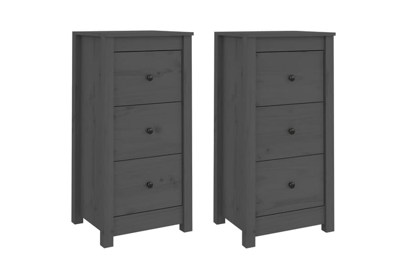 beBasic skænke 2 stk. 40x35x80 cm massivt fyrretræ grå - GrÃ¥ - Opbevaring - Opbevaringsmøbler - Skænke & sideboards