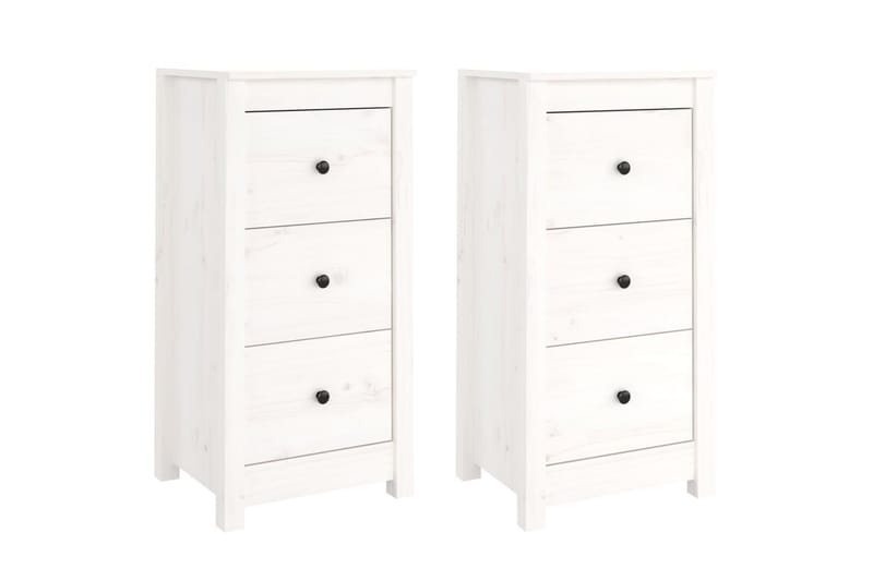 beBasic skænke 2 stk. 40x35x80 cm massivt fyrretræ hvid - Hvid - Opbevaring - Opbevaringsmøbler - Skænke & sideboards