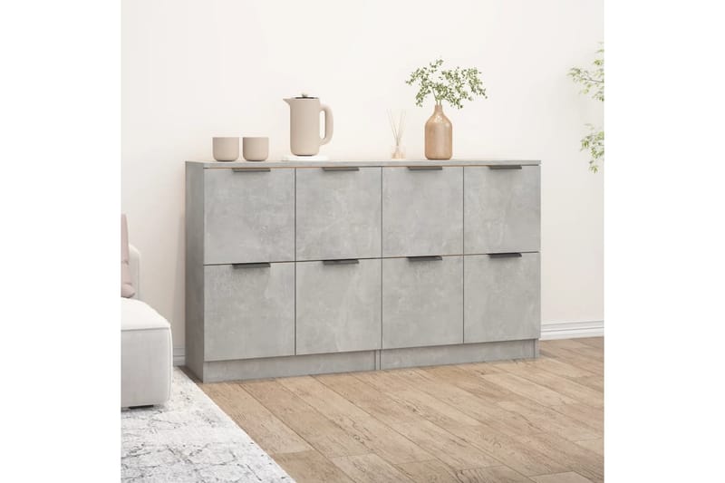 beBasic skænke 2 stk. 60x30x70 cm konstrueret træ betongrå - GrÃ¥ - Opbevaring - Opbevaringsmøbler - Skænke & sideboards