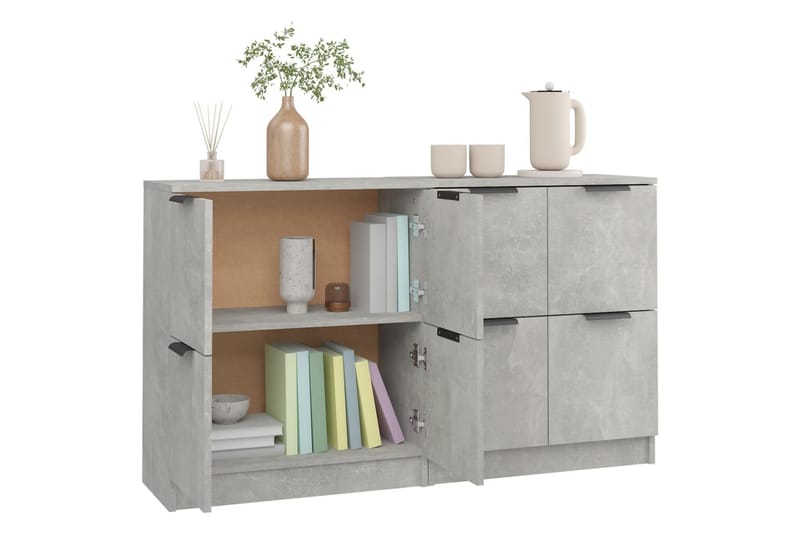 beBasic skænke 2 stk. 60x30x70 cm konstrueret træ betongrå - GrÃ¥ - Opbevaring - Opbevaringsmøbler - Skænke & sideboards