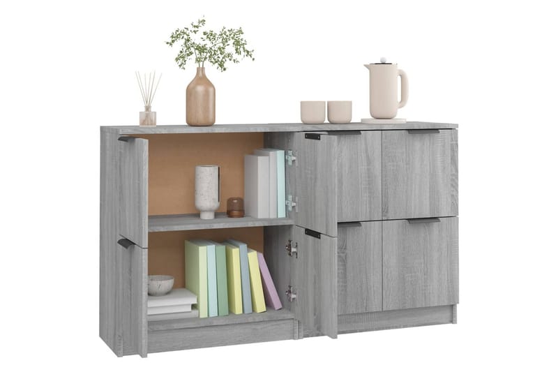 beBasic skænke 2 stk. 60x30x70 cm konstrueret træ grå sonoma-eg - GrÃ¥ - Opbevaring - Opbevaringsmøbler - Skænke & sideboards