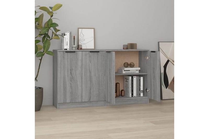 beBasic skænke 2 stk. 60x30x70 cm konstrueret træ grå sonoma-eg - GrÃ¥ - Opbevaring - Opbevaringsmøbler - Skænke & sideboards