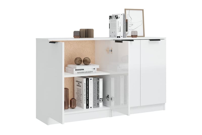 beBasic sk�ænke 2 stk. 60x30x70 cm konstrueret træ hvid højglans - Hvid - Opbevaring - Opbevaringsmøbler - Skænke & sideboards