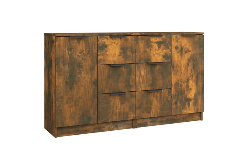 beBasic skænke 2 stk. 60x30x70 cm konstrueret træ røget egetræsfarve - Brun - Opbevaring - Opbevaringsmøbler - Skænke & sideboards