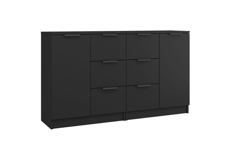 beBasic skænke 2 stk. 60x30x70 cm konstrueret træ sort - Sort - Opbevaring - Opbevaringsmøbler - Skænke & sideboards