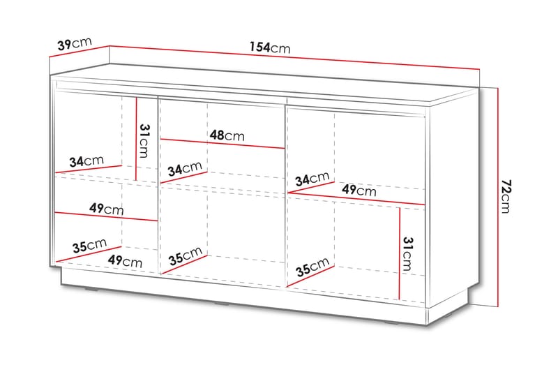 Bolstan Kommode 154 cm - Beige - Opbevaring - Opbevaringsmøbler - Kommode