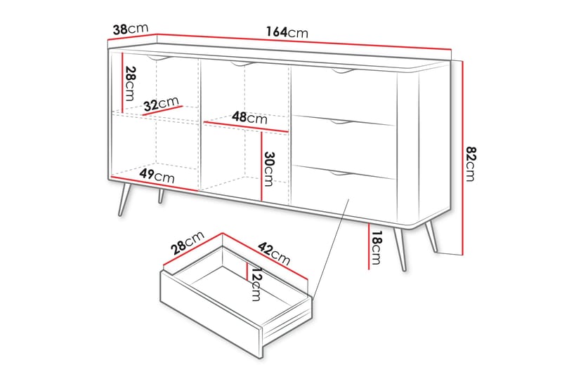 Forba Kommode 164 cm - Beige - Opbevaring - Opbevaringsmøbler - Kommode