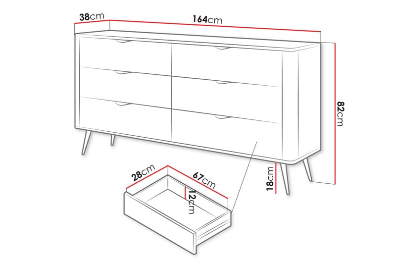 Forba Kommode 164 cm - Sort - Opbevaring - Opbevaringsmøbler - Kommode