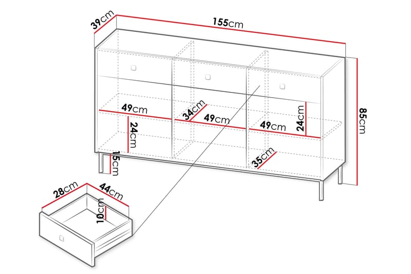 Hermann Kommode 155 cm - Hvid - Opbevaring - Opbevaringsmøbler - Kommode