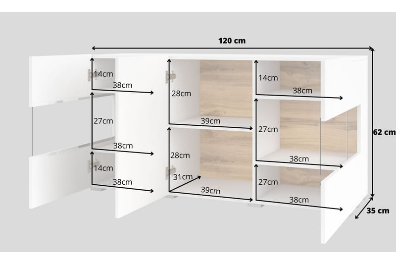 Jestine Opbevaringskiste 120 cm - Hvid - Opbevaring - Opbevaringsmøbler - Kister