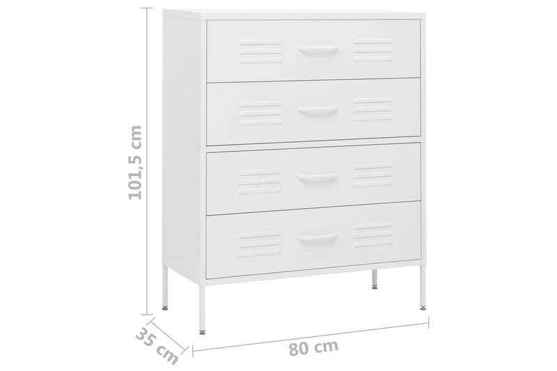 kommode 80x35x101,5 cm Hvid - Hvid - Opbevaring - Opbevaringsmøbler - Kommode - Entrékommode