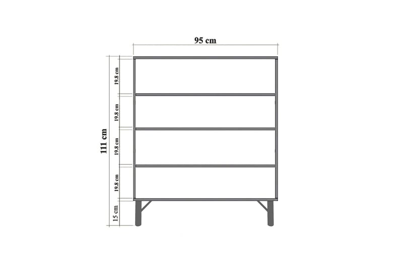 Anaya Kommode 95 cm - Beige - Opbevaring - Opbevaringsmøbler - Kommode - Entrékommode