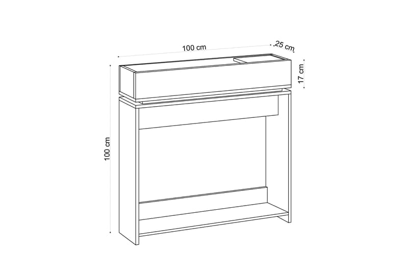 Belmohan Kommode 100x25 cm Hylde - Opbevaring - Opbevaringsmøbler - Kommode - Entrékommode