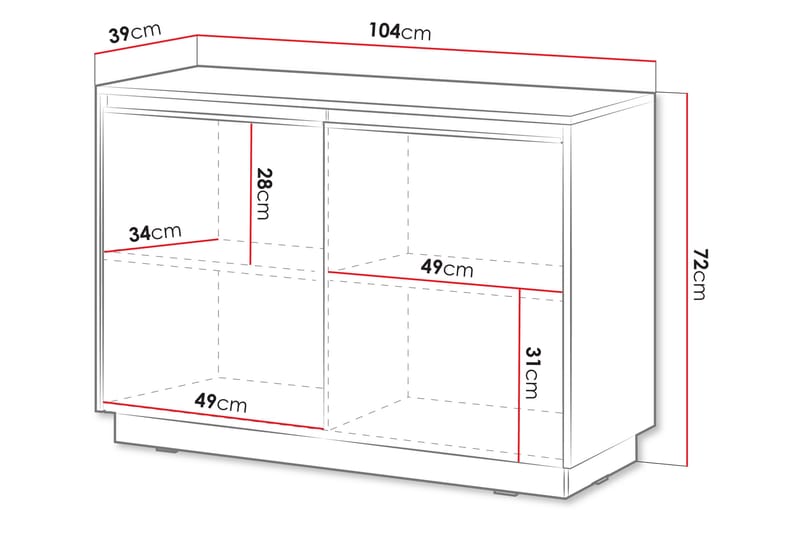 Bolstan Kommode 104 cm - Sort - Opbevaring - Opbevaringsmøbler - Kommode