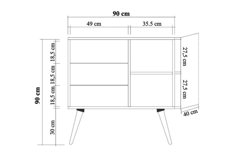 Brokind kommode 90 cm - Brun - Opbevaring - Opbevaringsmøbler - Kommode - Entrékommode