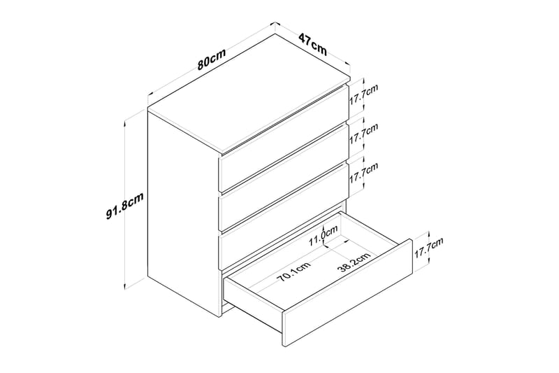 Lukkad Kommode - Hvid - Opbevaring - Opbevaringsmøbler - Kommode - Entrékommode