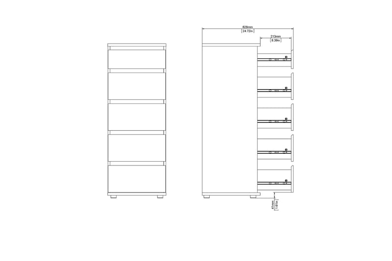 Fusterla Kommode 50x40 cm - Hvid - Opbevaring - Opbevaringsmøbler - Kommode - Entrékommode