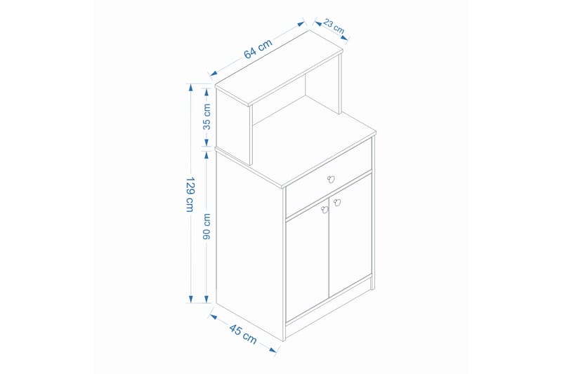 Hemi Kommode 64 cm - Hvid/Brun - Opbevaring - Opbevaringsmøbler - Kommode - Entrékommode