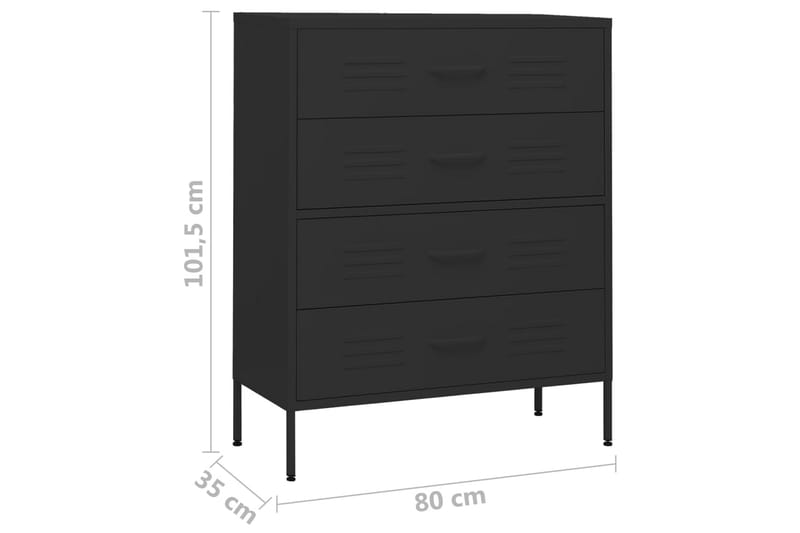 kommode 80x35x101,5 cm Sort - Sort - Opbevaring - Opbevaringsmøbler - Kommode - Entrékommode