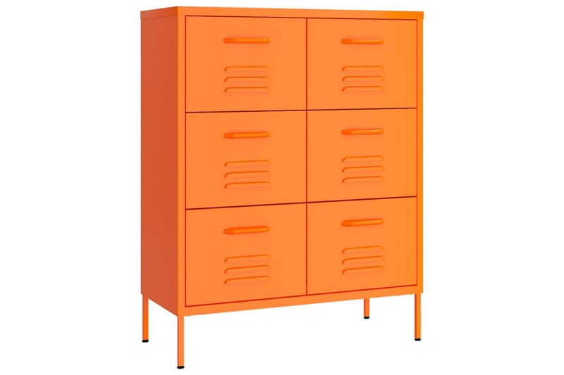 kommode 80x35x101,5 cm stål orange - Orange - Opbevaring - Opbevaringsmøbler - Kommode - Entrékommode