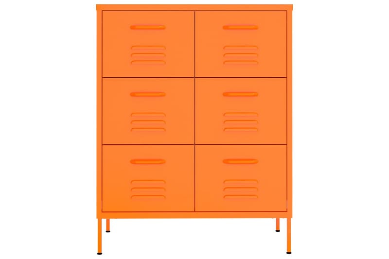 kommode 80x35x101,5 cm stål orange - Orange - Opbevaring - Opbevaringsmøbler - Kommode - Entrékommode