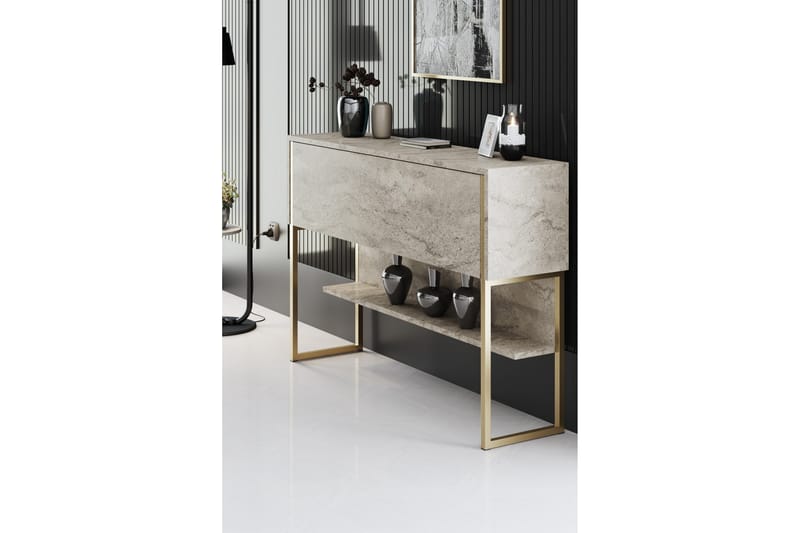 Luxe Kommode 120 cm - Beige/Guld - Opbevaring - Opbevaringsmøbler - Kommode