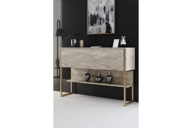 Luxe Kommode 120 cm - Beige/Guld - Opbevaring - Opbevaringsmøbler - Kommode