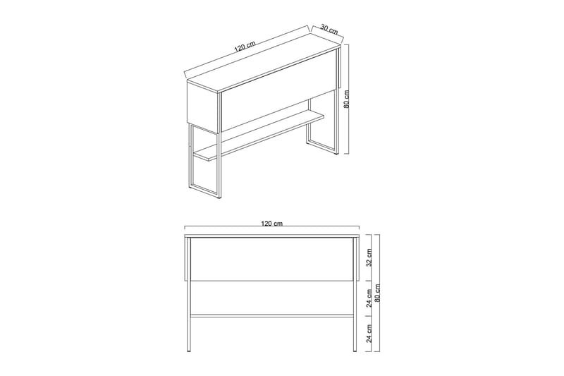 Luxe Kommode 120 cm - Guld/Antracit - Opbevaring - Opbevaringsmøbler - Kommode