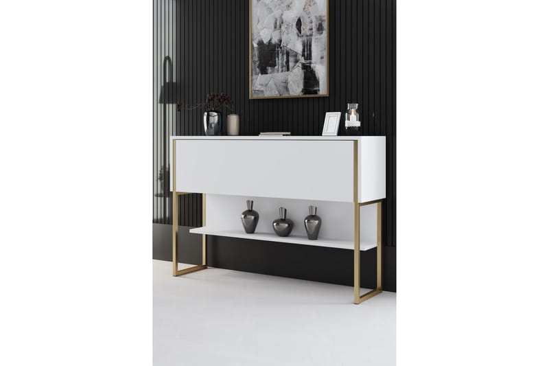 Luxe Kommode 120 cm - Guld/Hvid - Opbevaring - Opbevaringsmøbler - Kommode