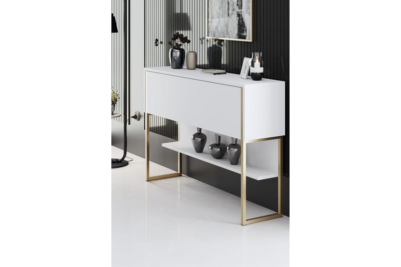 Luxe Kommode 120 cm - Guld/Hvid - Opbevaring - Opbevaringsmøbler - Kommode