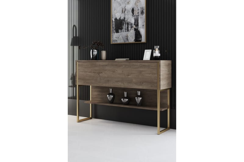 Luxe Kommode 120 cm - Guld/Valnød - Opbevaring - Opbevaringsmøbler - Kommode