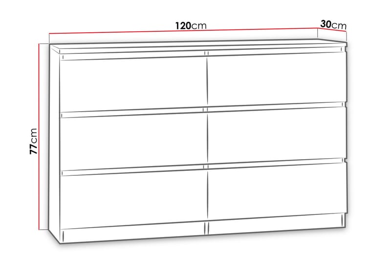 Malwa Kommode med Skuffer 30 cm dyb - Opbevaring - Opbevaringsmøbler - Kommode - Entrékommode