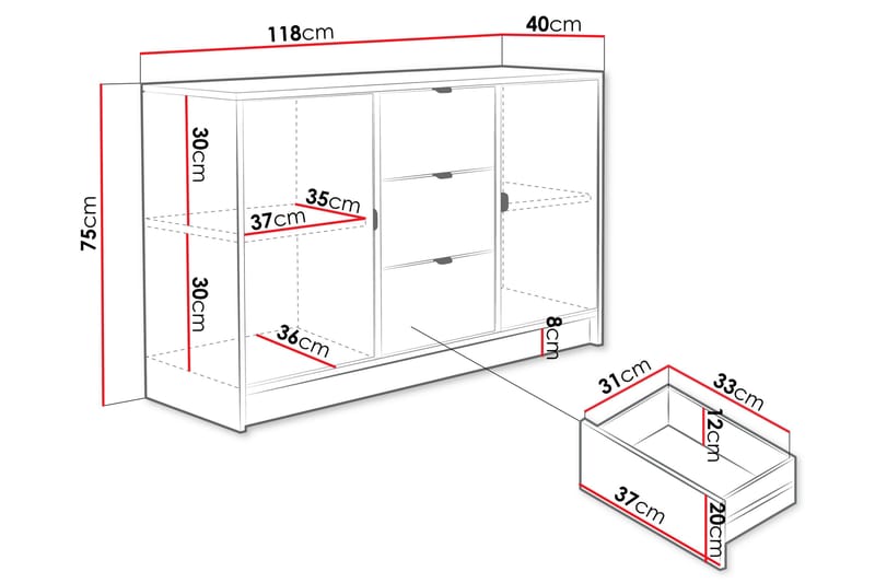 Novaj Highboard - Beige - Opbevaring - Opbevaringsmøbler - Kommode