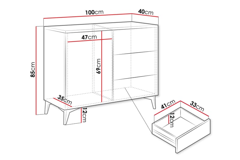 Royston Kommode 100 cm - Hvid - Opbevaring - Opbevaringsmøbler - Kommode - Entrékommode