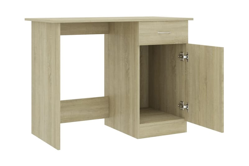 Skrivebord 100x50x76 cm Spånplade Sonoma-Eg - Brun - Opbevaring - Opbevaringsmøbler - Kommode - Sekretær