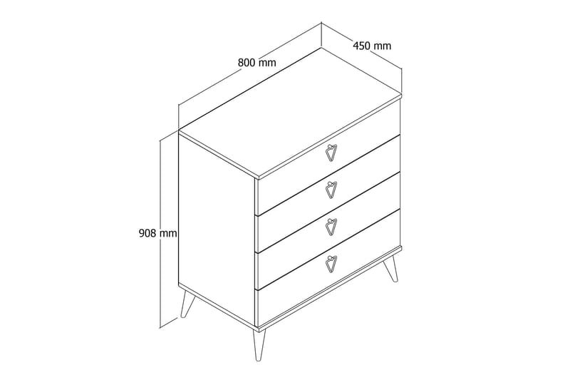 Versace Kommode 80 cm - Eg/Mørkebrun - Opbevaring - Opbevaringsmøbler - Kommode - Entrékommode