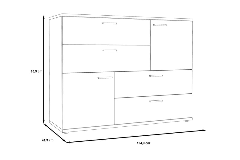 Waunifor Kommode 125 cm - Brun/Hvid - Opbevaring - Opbevaringsmøbler - Kommode