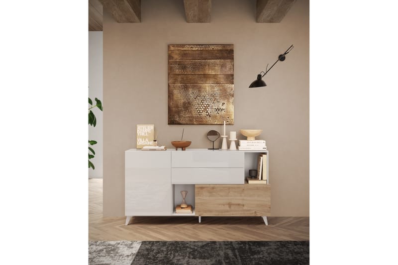 Monaco Skænk 181x42 cm - Hvid/Brun - Opbevaring - Opbevaringsmøbler - Skænke & sideboards