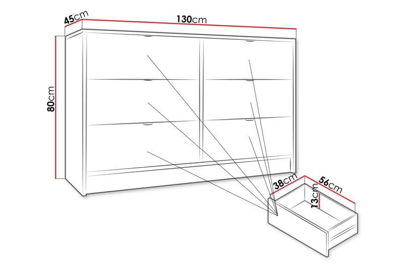 Munkedal Kommode 130 cm - Hvid - Opbevaring - Opbevaringsmøbler - Kommode