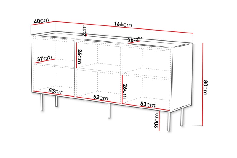 Munkedal Kommode 166 cm - Hvid - Opbevaring - Opbevaringsmøbler - Kommode