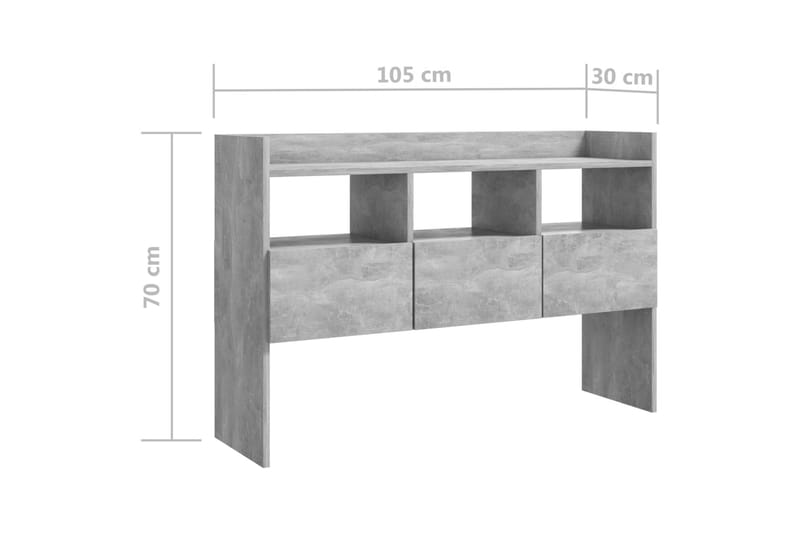 skænk 105x30x70 cm spånplade betongrå - Grå - Opbevaring - Opbevaringsmøbler - Skænke & sideboards