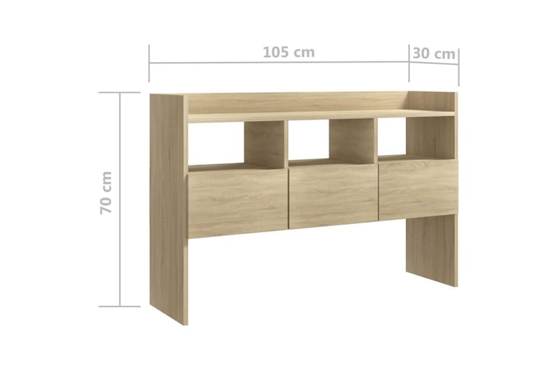 skænk 105x30x70 cm spånplade sonoma-eg - Brun - Opbevaring - Opbevaringsmøbler - Skænke & sideboards