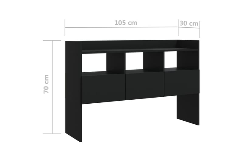 skænk 105x30x70 cm spånplade - Sort - Opbevaring - Opbevaringsmøbler - Skænke & sideboards