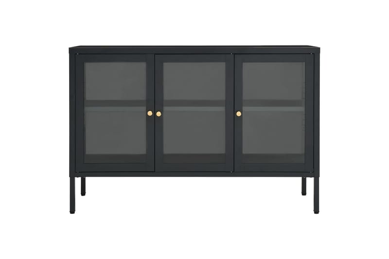 skænk 105x35x70 cm stål og glas antracitgrå - Antracit - Opbevaring - Opbevaringsmøbler - Skænke & sideboards