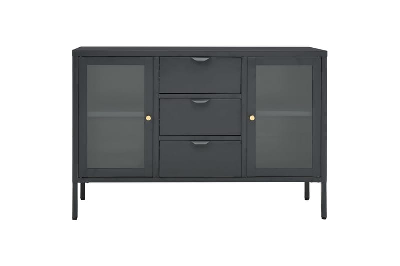 skænk 105x35x70 cm stål og glas antracitgrå - Antracit - Opbevaring - Opbevaringsmøbler - Skænke & sideboards