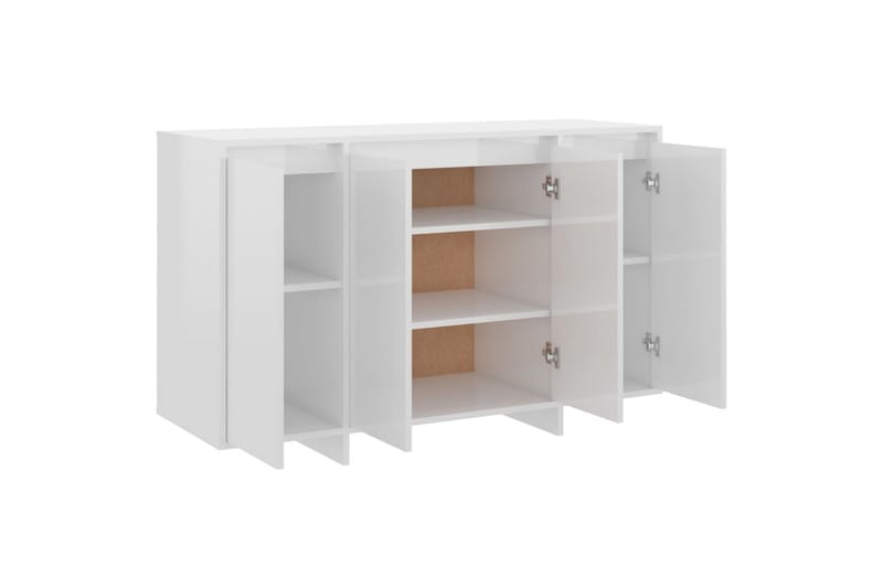 skænk 120x41x75 cm spånplade hvid højglans - Hvid - Opbevaring - Opbevaringsmøbler - Skænke & sideboards