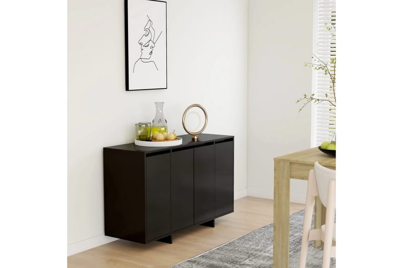 skænk 120x41x75 cm spånplade sort - Sort - Opbevaring - Opbevaringsmøbler - Skænke & sideboards